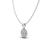 Circular Floral Diamond Pendant - LWPD-0324